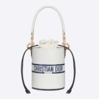 Dior Unisex CD Small Dior Vibe Bucket Bag White Blue Smooth Calfskin (1)