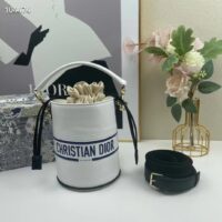 Dior Unisex CD Small Dior Vibe Bucket Bag White Blue Smooth Calfskin (1)