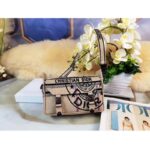 Dior Unisex CD Small Diorcamp Bag Beige Jute Canvas Embroidered Union Motif - Image 4