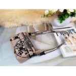 Dior Unisex CD Small Diorcamp Bag Beige Jute Canvas Embroidered Union Motif - Image 6