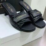 Dior Women CD Dio(r) Evolution Heeled Slide Black Quilted Cannage Calfskin 8 cm Heel – Image 6