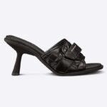 Mules à talons Dior Femme CD Dio(r) Evolution en cuir de veau Cannage matelassé noir, talon de 8 cm