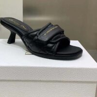 Dior Women CD Dio(r) Evolution Heeled Slide Black Quilted Cannage Calfskin 8 cm Heel (4)