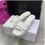 Dior Women CD Dio(r) Evolution Heeled Slide White Quilted Cannage Calfskin 8 cm Heel - Image 6