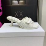 Dior Women CD Dio(r) Evolution Heeled Slide White Quilted Cannage Calfskin 8 cm Heel - Image 2