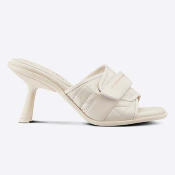 Dior Women CD Dio(r) Evolution Heeled Slide White Quilted Cannage Calfskin 8 cm Heel (8)