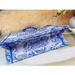 Dior Unisex CD Medium Book Tote Fluorescent Blue Toile De Jouy Reverse Embroidery - Imagen 4
