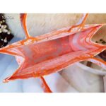 Dior Women CD Medium Book Tote Fluorescent Orange Toile De Jouy Reverse Embroidery - Bild 5