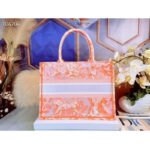 Dior Women CD Medium Book Tote Fluorescent Orange Toile De Jouy Reverse Embroidery - Bild 3