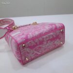 Dior Women CD Medium Lady D-Lite Bag Fluorescent Pink Toile De Jouy Reverse Embroidery - Bild 5