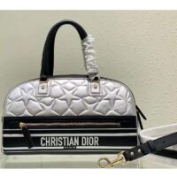 Dior Women CD Medium Vibe Zip Bowling Bag Black Silver Padded Étoile Calfskin (3)