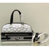 Dior Women CD Medium Vibe Zip Bowling Bag Black Silver Padded Étoile Calfskin (3)