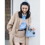 Dior Women Lady D-Joy Bag Blue Cannage Denim - Bild 12