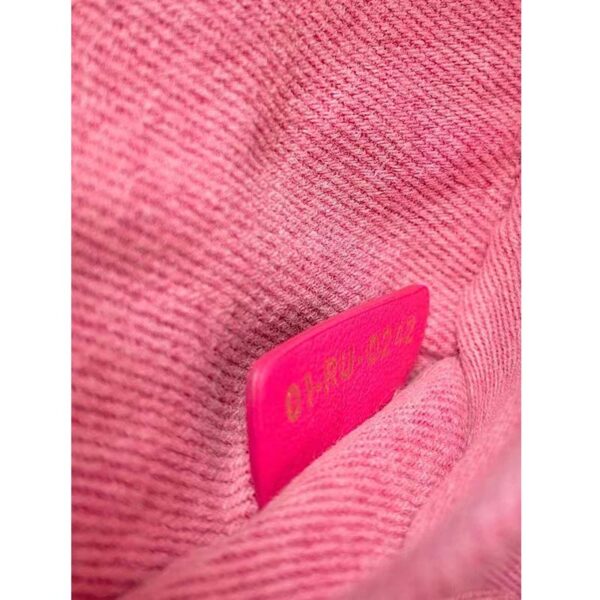 Dior Women Lady D-Joy Bag Bright Pink Cannage Denim (1)