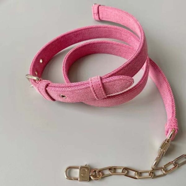 Dior Women Lady D-Joy Bag Bright Pink Cannage Denim (19)