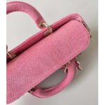 Dior Women Lady D-Joy Bag Bright Pink Cannage Denim - Image 18