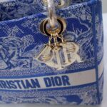 Dior Women Medium Lady D-Lite Bag Fluorescent Blue Toile De Jouy Reverse Embroidery - immagine 7