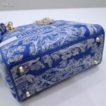 Dior Women Medium Lady D-Lite Bag Fluorescent Blue Toile De Jouy Reverse Embroidery - immagine 5
