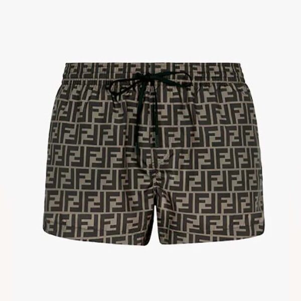 Fendi Men Swim Shorts Brown Fabric Shorts (1)