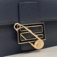 Fendi Women FF Baguette Brooch Fendace Black Leather Bag (11)