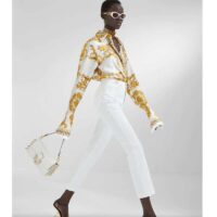 Fendi Women FF Baguette Brooch Fendace White Leather Bag (9)