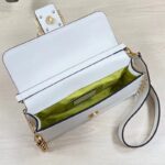 Fendi Women FF Baguette Brooch Fendace White Leather Bag – Image 6