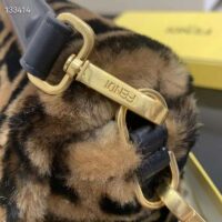 Fendi Women FF Baguette Brown Sheepskin Sheep Fur Calfskin Bag (16)