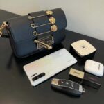 Fendi Women FF Brooch Mini Baguette Fendace Black Leather Bag – Image 3