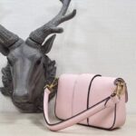 Fendi Women FF Brooch Mini Baguette Fendace Pink Leather Bag - Image 6