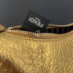 Fendi Women FF Fendigraphy Gold Leather Charm – Bild 9