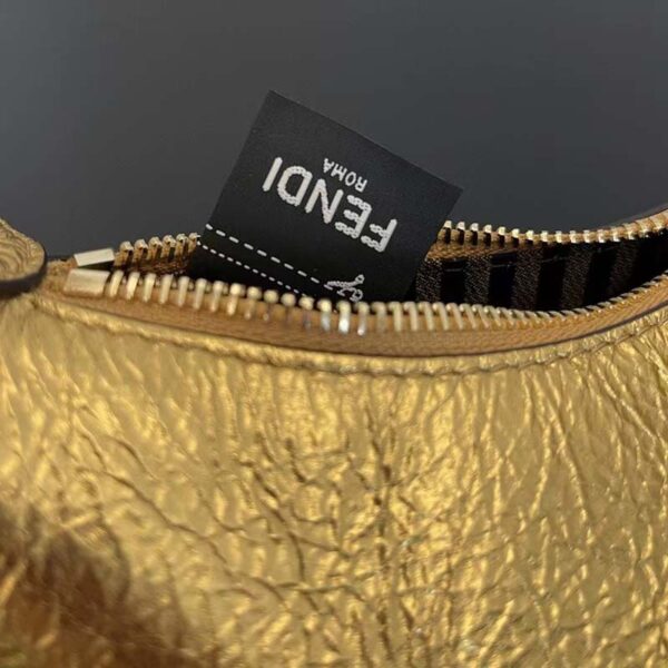 Fendi Women FF Fendigraphy Gold Leather Charm (10)