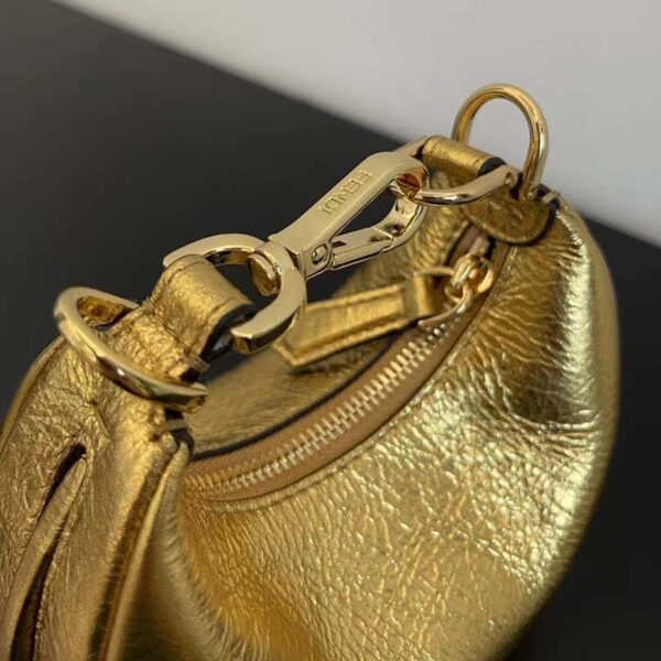Fendi Women FF Fendigraphy Gold Leather Charm (4)