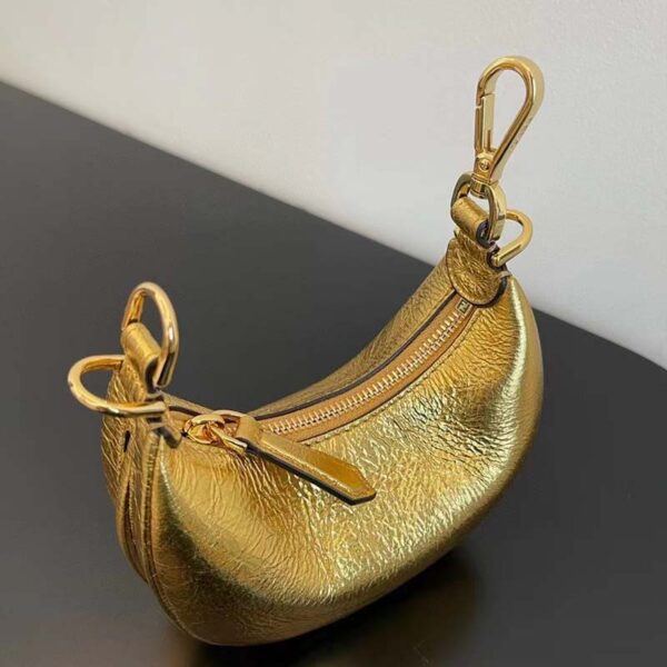 Fendi Women FF Fendigraphy Gold Leather Charm (6)