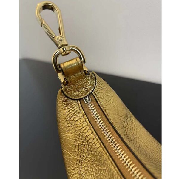 Fendi Women FF Fendigraphy Gold Leather Charm (9)