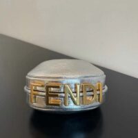 Fendi Women FF Fendigraphy Silver Leather Charm (3)