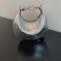 Fendi Women FF Fendigraphy Silver Leather Charm (3)