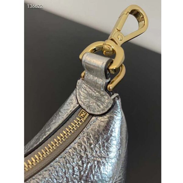 Fendi Women FF Fendigraphy Silver Leather Charm (5)