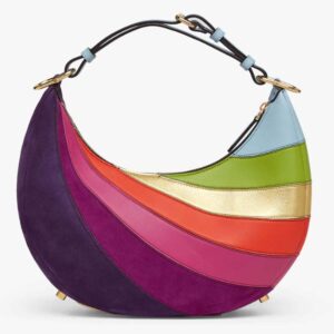 Fendi Women FF Fendigraphy Small Leather Bag Multicolor Inlay