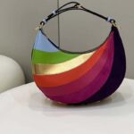 Fendi Women FF Fendigraphy Small Leather Bag Multicolor Inlay - Image 2