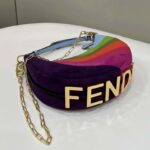 Fendi Women FF Fendigraphy Small Leather Bag Multicolor Inlay - Image 6