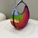 Fendi Women FF Fendigraphy Small Leather Bag Multicolor Inlay - Image 3