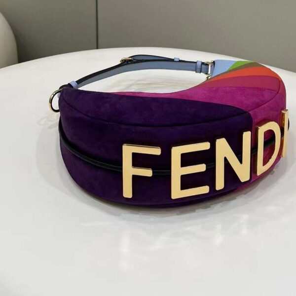 Fendi Women FF Fendigraphy Small Leather Bag Multicolor Inlay (9)