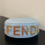 Fendi Women FF Fendigraphy Small Light Blue Leather Bag - Image 3