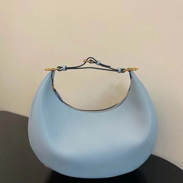 Fendi Women FF Fendigraphy Small Light Blue Leather Bag (2)