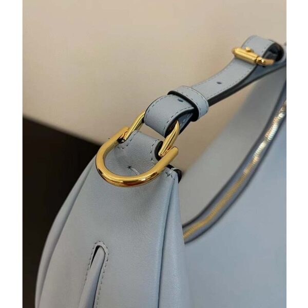 Fendi Women FF Fendigraphy Small Light Blue Leather Bag (5)