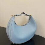 Fendi Women FF Fendigraphy Small Light Blue Leather Bag - Image 4