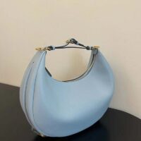 Fendi Women FF Fendigraphy Small Light Blue Leather Bag (3)