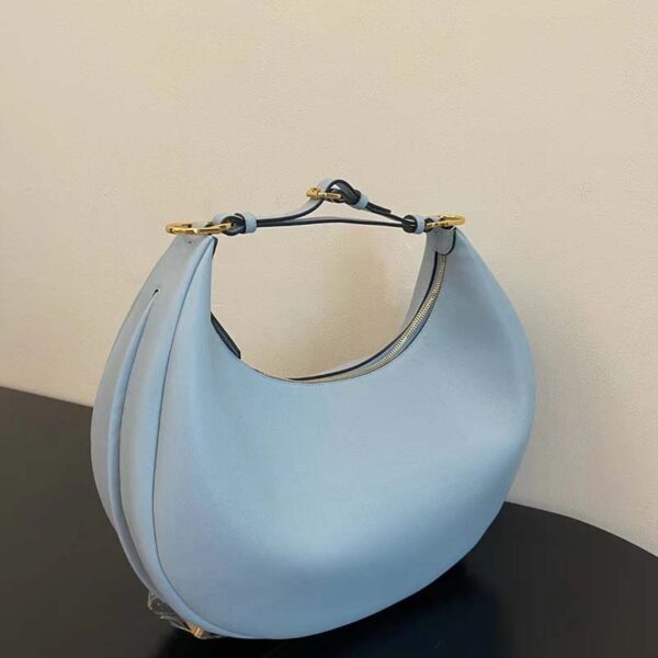 Fendi Women FF Fendigraphy Small Light Blue Leather Bag (7)