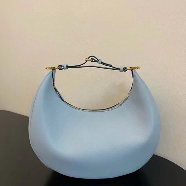 Fendi Women FF Fendigraphy Small Light Blue Leather Bag (9)