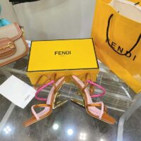 Fendi Women FF First Pink Nappa Leather High-Heeled Sandals 9.5 cm Heel (8)